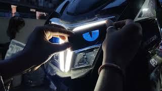 TVS NTORQ | headlight sticker modified | cat eye design for NTORQ