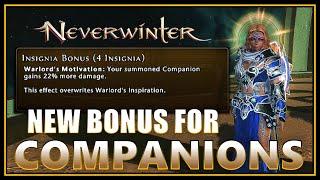 NEW Companion Insignia Bonus: +22.5% Damage! Inspiration vs. Motivation! - Neverwinter Preview