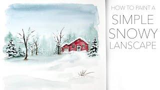 How To Paint A Simple Snowy Landscape With Watercolour