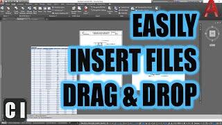 AutoCAD How To Insert Images, PDFs, Excel and More! Easy Drag & Drop Trick