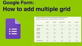 Multiple choice grid in google form | How to create multiple choice grid in Google Form |Google Form