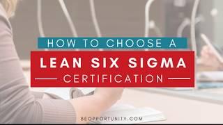 How to choose the right type of Lean Six Sigma Certification