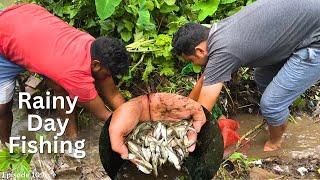 Amazing Fishing Skill | বৃষ্টিতে মাছ ধরা | Rainy Day Fishing | Hand Fishing |