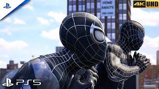 (PS5) Spider-Man 2 | NEW SUITS UPDATE | Black RAIMI Peter & Miles Vs Sand Man | [4K HDR 60 FPS]