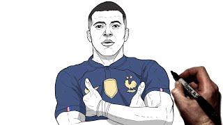 How To Draw Mbappé (Goal Celebration) | Step By Step | Soccer / Football