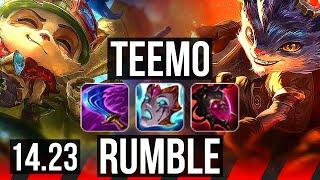 TEEMO vs RUMBLE (TOP) | 500+ games | KR Diamond | 14.23