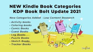 NEW Kindle Book Categories - KDP Book Bolt Update 2021: New Categories Added - Low Content Research