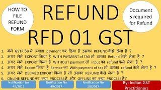 Refund in GST RFD 01 FORM