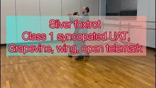 Silver foxtrot syncopated UAT, grapevine, wing, open telemark. #foxtrot #ballroomdance #dancer