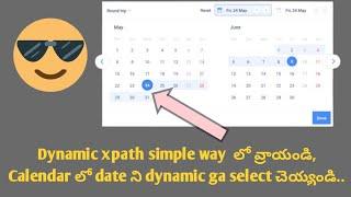 Dynamic Xpath | Calendar Date Selection