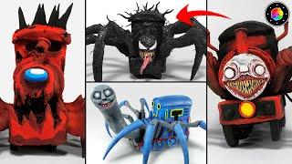 CHOO-CHOO CHARLES | CREANDO VERSIONES (Thomas, Venom y Among Us) Plastilina | PlastiVerse