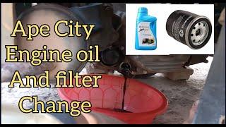 How to change ape city CNG and LPG auto engine oil and oil filter change #apecity #piaggio