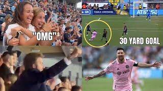 Crazy Reactions to Messi's 30 yard Goal Today | Inter Miami vs Philadelphia 4-1 | Jordi Alba Goal |