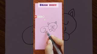 how to draw cat with numbers and letters#draw  #simpledrawing  #us #digitalpainting #simple #easy