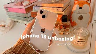 aesthetic pink iphone 13 asmr unboxing  camera test + cute accessories