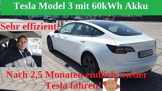 Erste Fahrt nach 2,5 Monaten mit meinem Tesla Model 3. Was für ein Genuss und toller Verbrauch! 