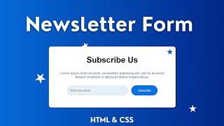 Create Minimalistic Newsletter Form with HTML & CSS | Responsive | Frontenddude