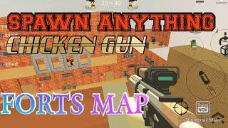 How To Spawn Anything In Chicken Gun Forts Map | By Hero _ Gaming
