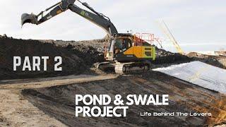 Topsoiling Large Pond Project | Volvo EC220 | Trimble Earthworks | GPS | Drone | Time Lapse | GoPro