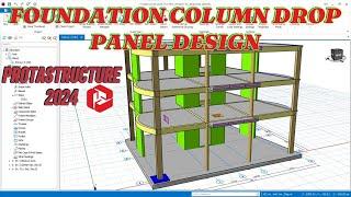 PROTASTRUCTURE 2024 NEW/ HOW TO DESIGN FOUNDATION COLUMN DROP PANEL AND REINFORCEMENT