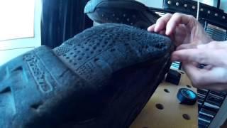 MX boot soles repaired with liquid rubber 1/2