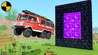 Cars vs Minecraft Nether Portal  BeamNG.Drive