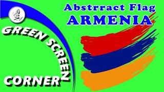 Abstract ARMENIA FLAG Green Blue Screen Corner Chroma Key Animation National Anthem - Mer Hayrenik