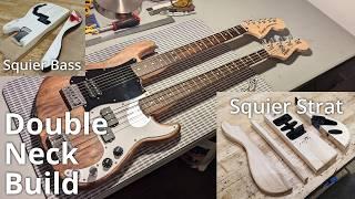 Chopping Two Squiers In Half To Build A Double Neck Bass/Guitar