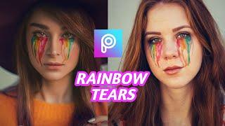 How to create rainbow tears effect in Picsart | Picsart editing tutorial