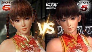 DOA6 x DOA5  Characters Face Comparison