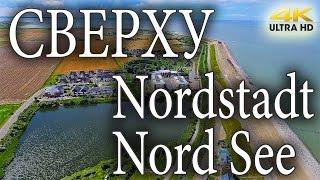 Сверху 4K Северное море Nordstadt Nord Sea