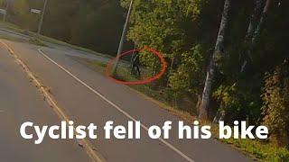 Cyclist falls into a ditch