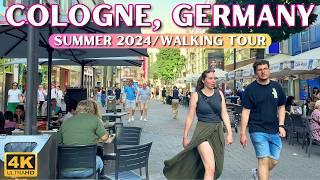 کلن، آلمان  تور پیاده روی تابستان 2024 در 4k/60fps | صدای ASMR [با شرح]