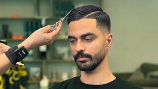 | ASMR BARBER | INSANE Side Part Haircut &  Professional Mid Fade for my Handsome Customer