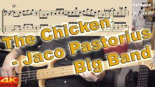 Jaco Pastorius Big Band - The Chicken [BASS COVER] - with notation and tabs