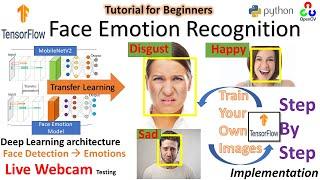 Realtime Face Emotion Recognition | Tensorflow | Transfer Learning | Python  | Train your own Images