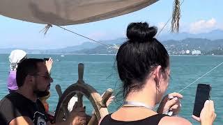 Fun Times aboard a Pirate Ship on the Black Sea in Batumi, Georgia