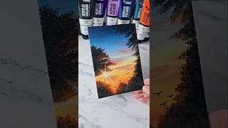 Easy way to paint a sunset / acrylic painting ideas for beginners