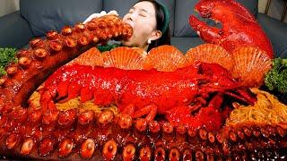 [Mukbang ASMR] 5ft! Giant OCTOPUS Legs Lobster Spicy Stir-Fried Jjamppong Seafood Recipe Ssoyoung