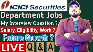 Career Advisor 24 is live - Icici securities department jobs - my interview questions ? Q&A ? work ?