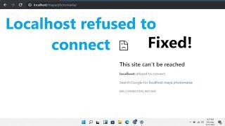 Localhost refused to Connect || How to Fix This Site Can’t Be Reached in chrome