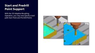 3D Adaptive Roughing  Toolpath Start and Pre-Drill Points in NX CAM