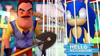 Minecraft HELLO NEIGHBOR - THE NEIGHBOUR HAS KIDNAPPED SONIC & TIED HIM UP IN HIS BASEMENT!!