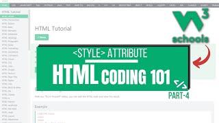 HTML Coding 101: 04  HTML Style Attribute | W3Schools HTML Tutorial