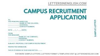 Request Letter to College For Campus Recruitment - Sample Letter from Company to College.