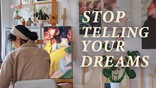Importance of Balance and keeping Dreams to Yourself  Painting with Golden Oilcolor ⭐ Cozy Art Vlog