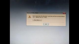 Word Cannot Open The Document Access Privileges