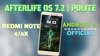 AfterLife Os V7.2 Polite Official For Redmi Note 4/4X | Android 14 | New Qs Panel Style & More !