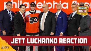 Flyers draft C/W Jett Luchanko after trading down to 13; PHLY Flyers reacts live | PHLY Sports