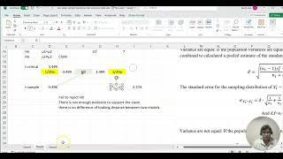 MAT 209 Lesson 17-2 two small independent sample hypothesis testing with equal variance